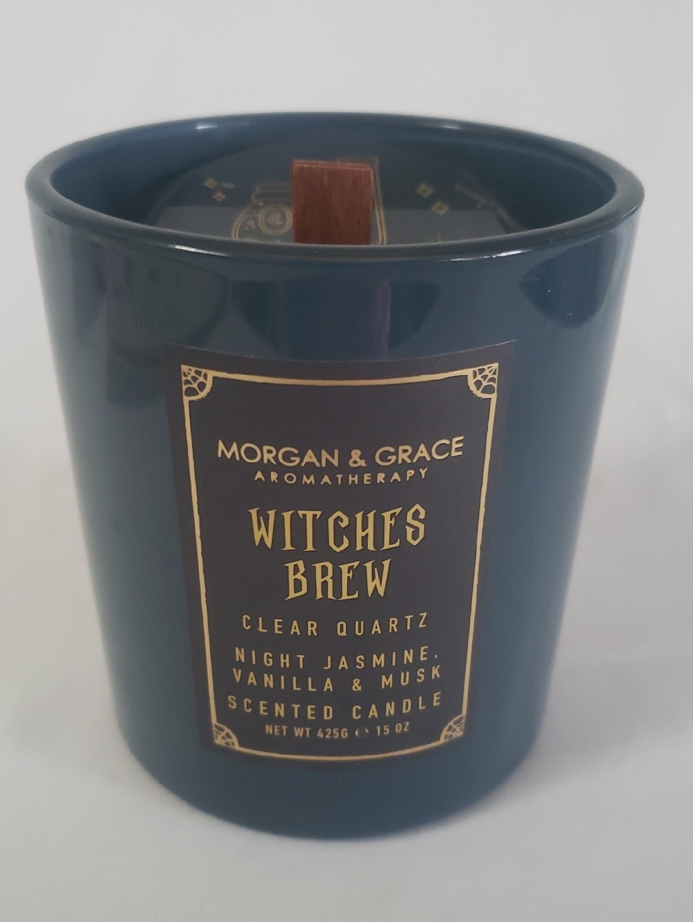 Morgan & Grace Witches Brew Night Jasmine, Vanilla & Musk Candle With Quartz